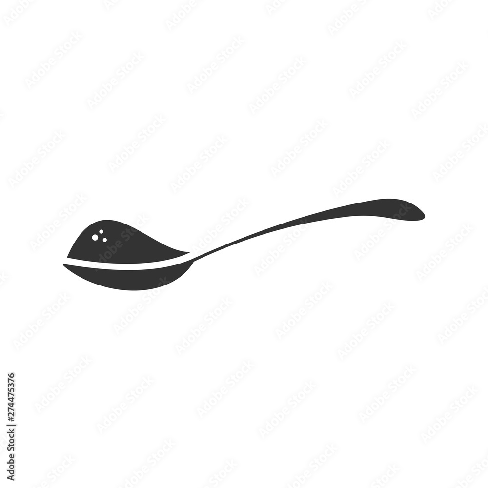 Aufkleber Spoon with sugar icon template black color editable. Teaspoon with sugar symbol Flat vector sign isolated on white background. Simple logo vector illustration for graphic and web design.