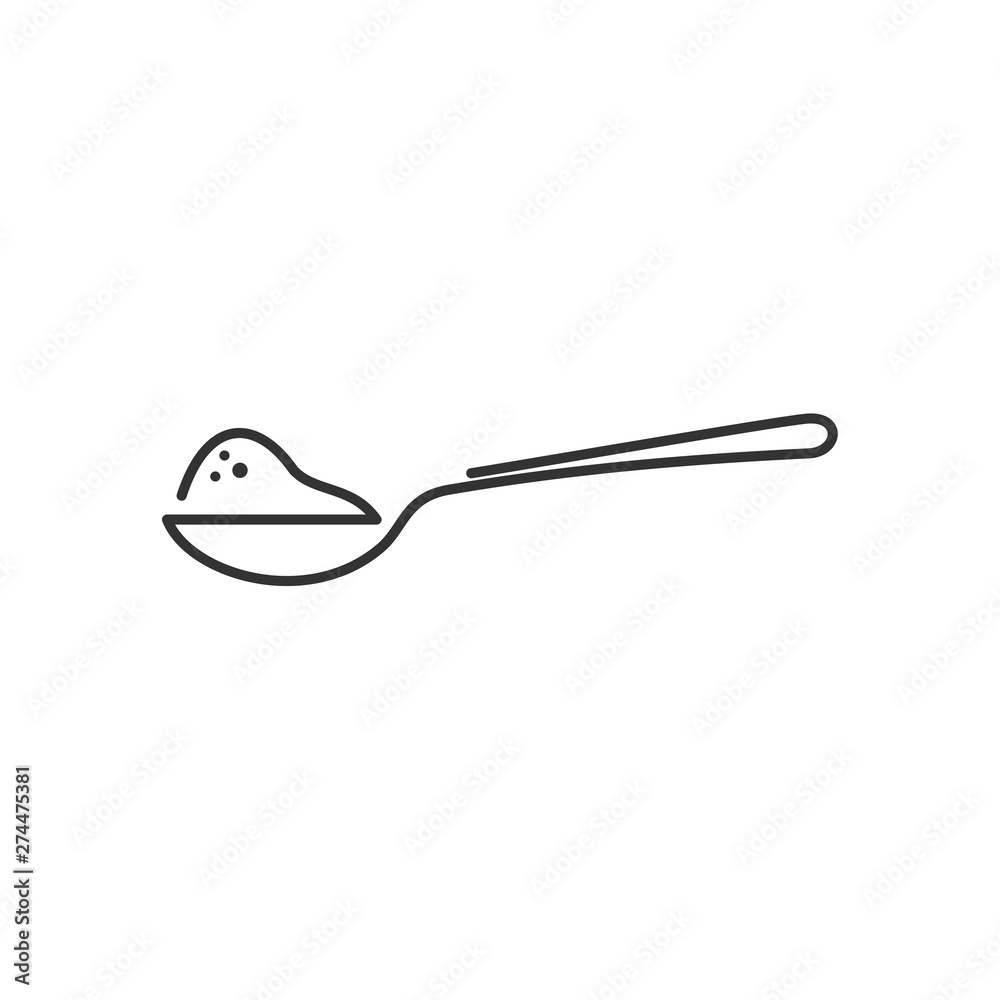 Poster Spoon with sugar icon template black color editable. Teaspoon with sugar symbol Flat vector sign isolated on white background. Simple logo vector illustration for graphic and web design.