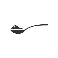 Spoon with sugar icon template black color editable. Teaspoon with sugar symbol Flat vector sign isolated on white background. Simple logo vector illustration for graphic and web design.