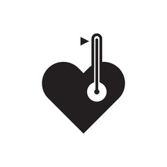 heart thermometer vector icon