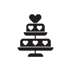heart cake vector icon