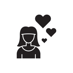 enamored girl vector icon