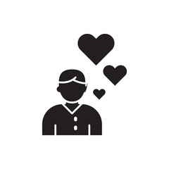 man in love vector icon