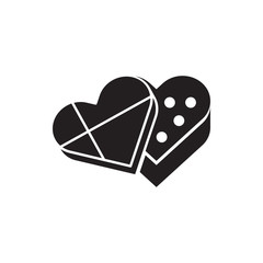 heart candy box vector icon