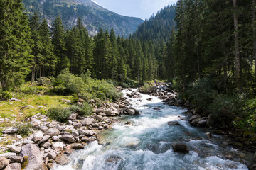 The Krimml Waterfalls in the High Tauern National Park, Salzburg (Austria)