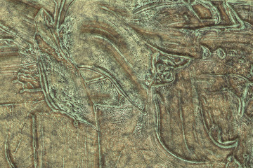 Metal iron destroyed. Background copper- 3D rendering