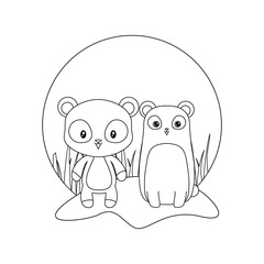 panda bears animals isolated icon