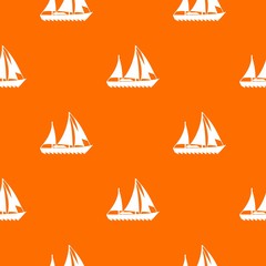 Sailing ship pattern vector orange for any web design best