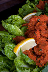 Turkish raw meat balls 