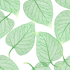 Seamless pattern with leaves. Vector, EPS 10.