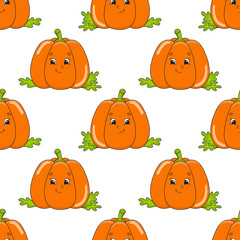 Colored seamless pattern with cute cartoon character. Simple flat vector illustration isolated on white background. Design wallpaper, fabric, wrapping paper, covers, websites.