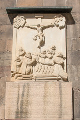 Seamlings stone (Siebenlinge Stein Relief) relief at St. Nicolai Church (St. Nicolai Kirche)