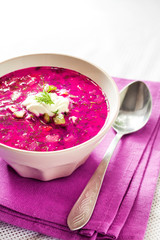 Holodnik - traditional Lithuanian (Russian, Ukrainian, Belorussian, Polish) cold beetroot soup