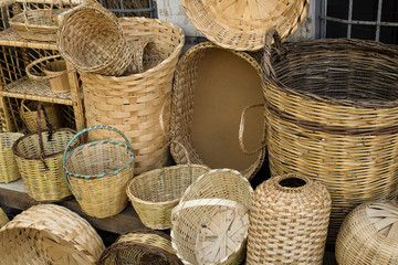 It was taken in front of the store. Knitted baskets. They're yellow. conventional production.