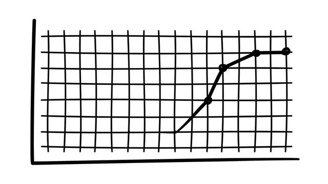 Infographic element - coordinate grid and growth lines.
