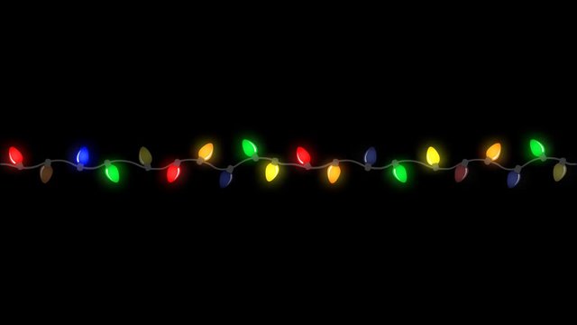 Blinking ALPHA Holiday Christmas Lights Loop Joinable