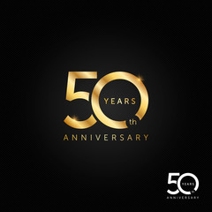 50 years anniversary logo, icon and symbol vector illustration - obrazy, fototapety, plakaty