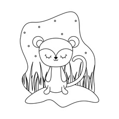 cute monkey animal isolated icon