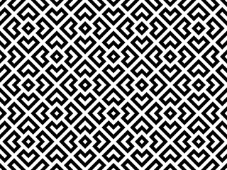 Fototapeta premium Abstract geometric pattern. A seamless vector background. White and black ornament. Graphic modern pattern. Simple lattice graphic design