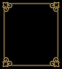 Decorative frame Elegant vector element for design in Eastern style, place for text. Floral golden border. Lace illustration for invitations and greeting cards.