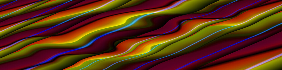 Digital Art, panoramic abstract three-dimensional objects with soft lighting, Germany
