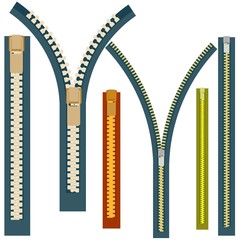 Zipper fastener. Design element fornitura. Vector illustration.