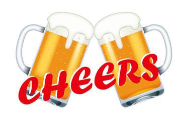シンプルなビールのイラスト ベクター 乾杯 ビール祭り 文字有 集中線背景 あふれる泡のビアジョッキ 居酒屋 飲み屋 Wall Mural Globeds