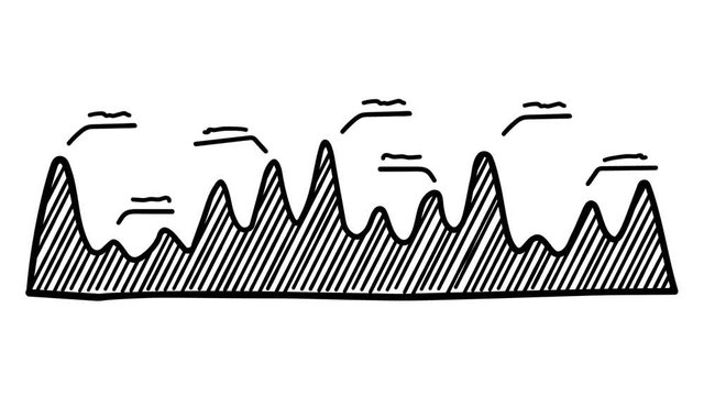 Infographic Element - Linear Area Graph and hatching.
