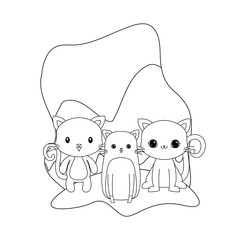 cute cats animals isolated icon