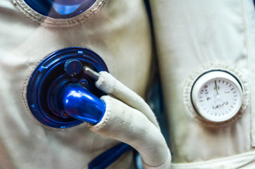 Close up details of the Soviet spacesuit