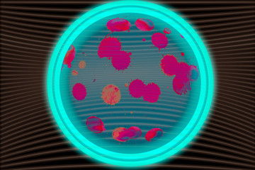 Futuristic time travel vortex, neon lights in sci fi space tunnel