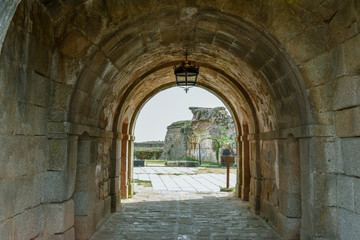 Ruined tunnel of ancient fortified construction