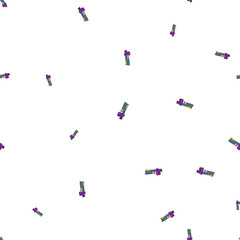 Seamless pattern of houses in doodle style