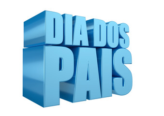 Happy Father's Day in Portuguese text with white gradient background. Brazilian promotional stamp