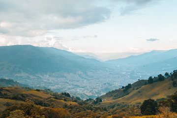 View of Medellin Colombia from the mountains