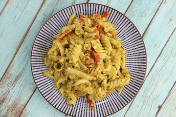 Pâtes pesto chorizo