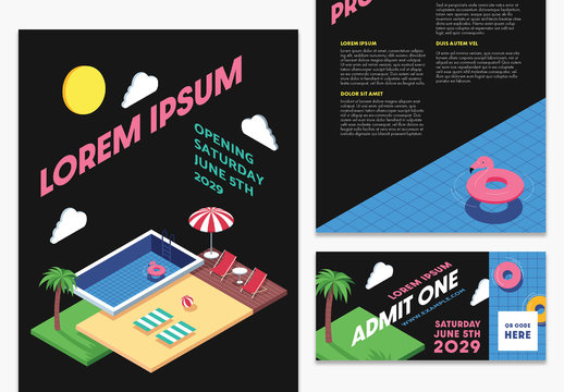 Summer Themed Promotional Event Layout Pack