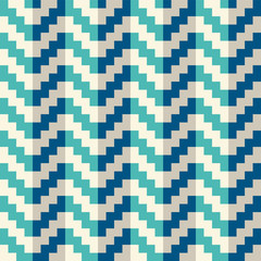 Seamless abstract geomatric pixel zigzag vector pattern - 274489319