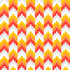 abstract arrow pixel fire seamless pattern - 274489502