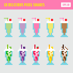 delicious retro pixel milkshake set