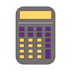 Calculator math device isolated cartoon