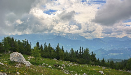 Gebirge Bergwiese Gipfel Österreich Kärnten Wandern Natur Hintergrund
