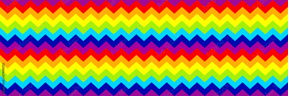Poster horizontal zigzag rainbow texture for pattern and background