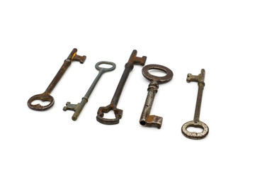 Old Antique Rusty Skeleton Keys