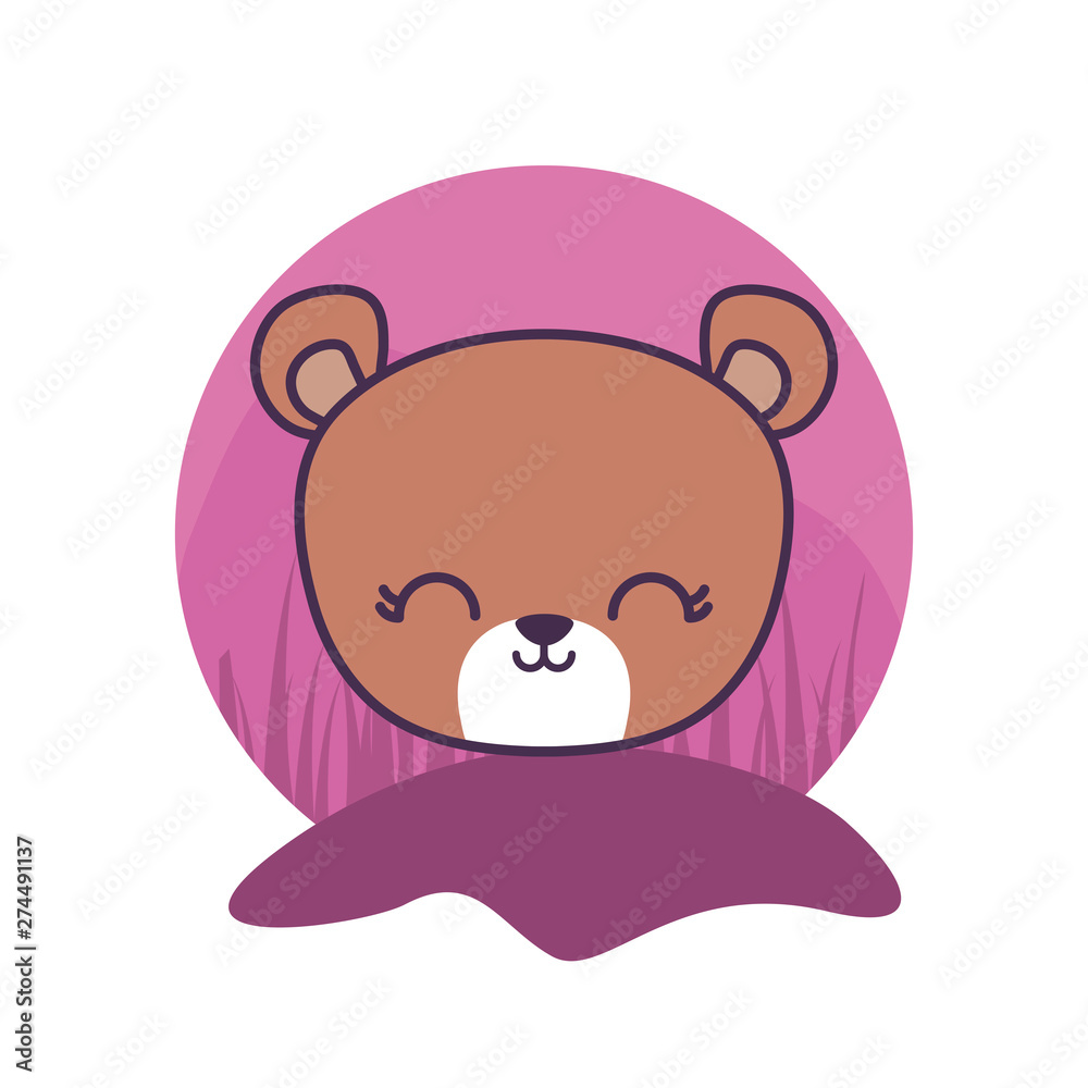 Canvas Prints head of cute bear animal isolated icon