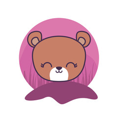 head of cute bear animal isolated icon