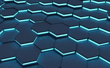 Naklejka premium Hexágonos luminosos