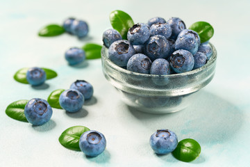 Blueberries in a bowl, concept for healthy eating, selective focus.