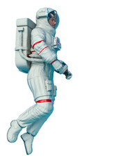 astronaut space walking in a white background