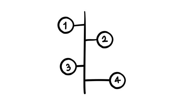 Freehand drawing infographic element - stages.